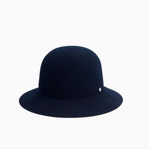 Rag & bone navy wool fedora hat